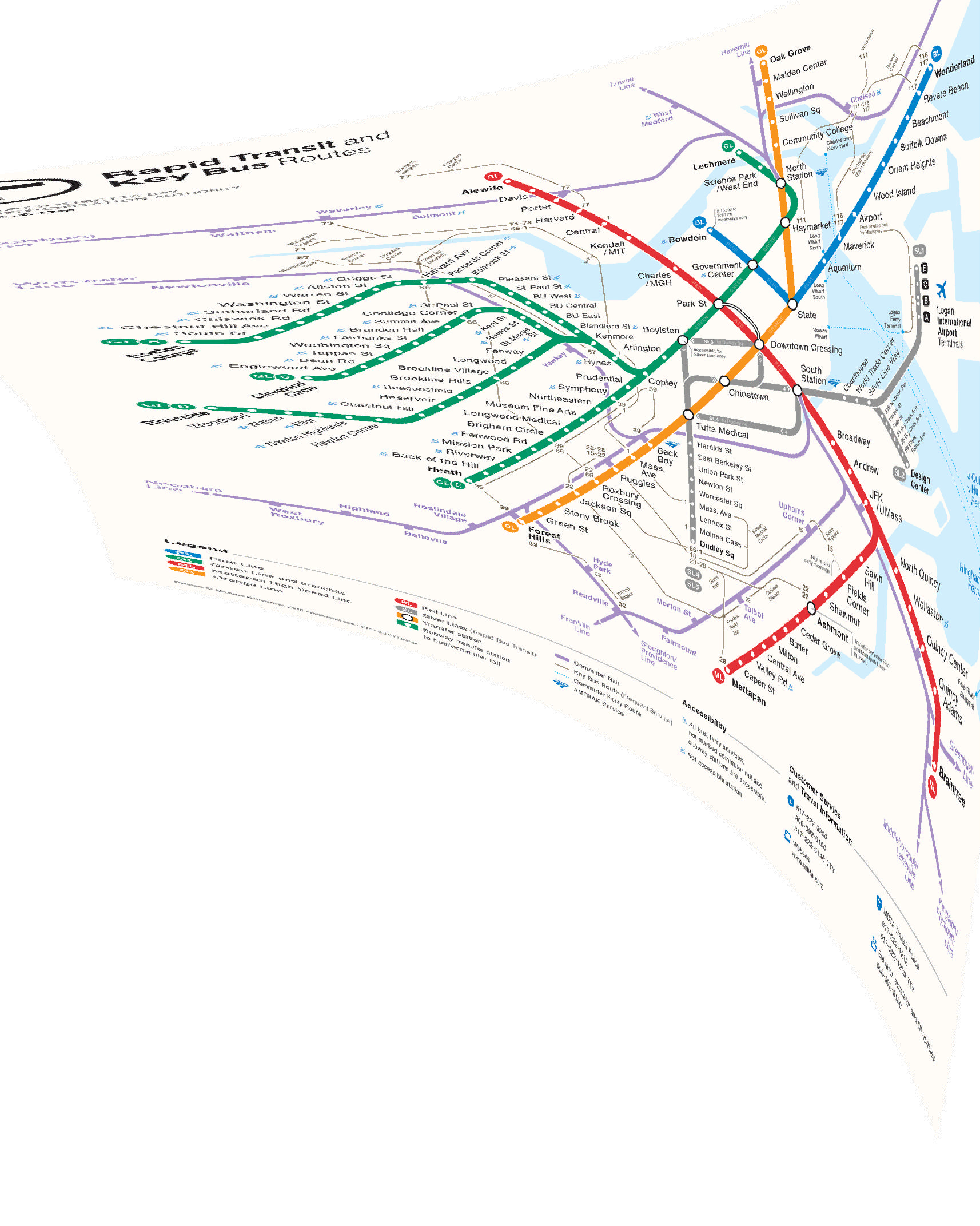 MBTA map that has been rectified by map warper
