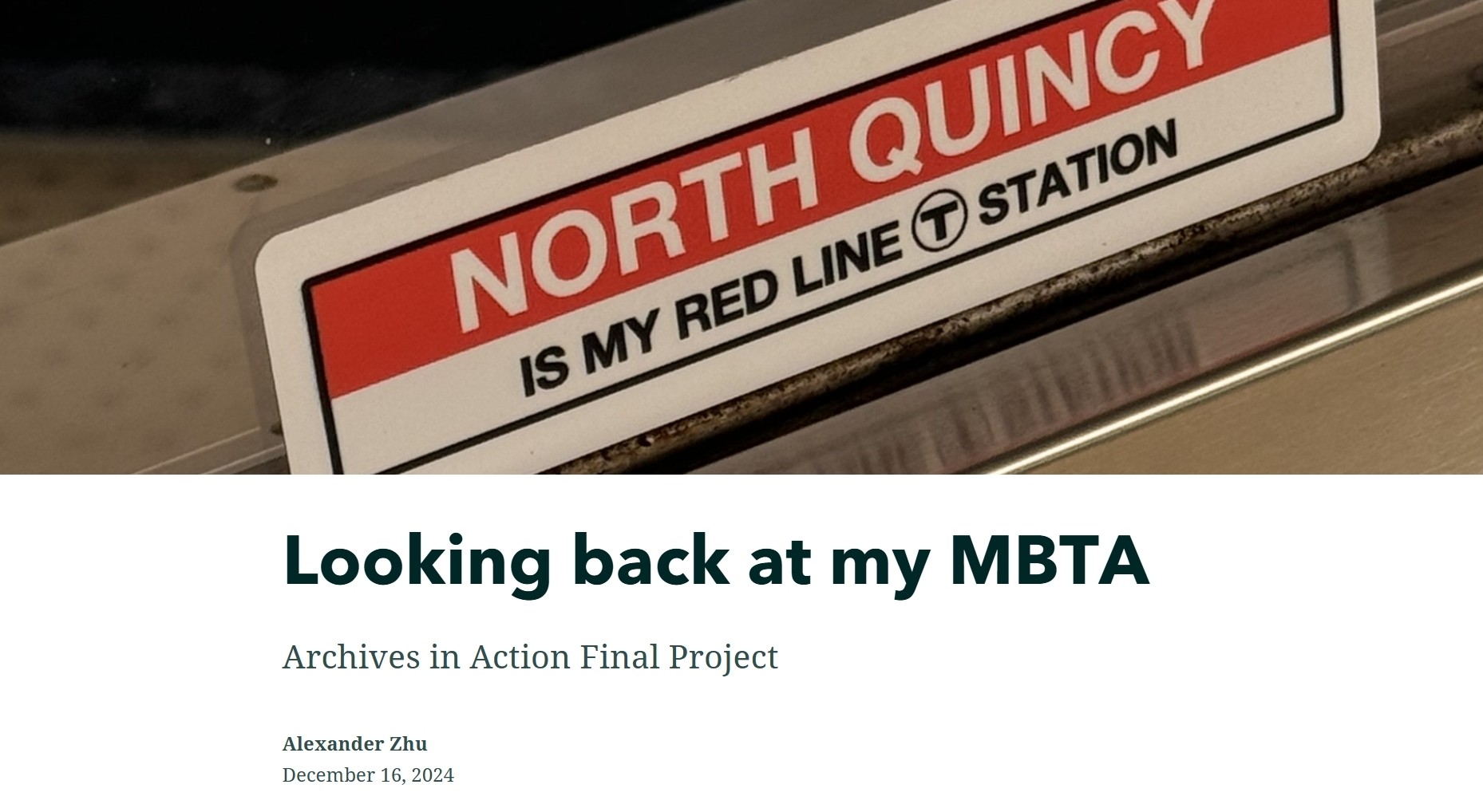 Archives in Action Final Project: My MBTA